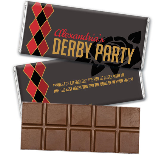 Personalized Derby Party Belgian Chocolate Bar