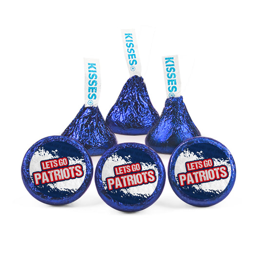 Let's Go Patriots Completely Assembled Kisses with Dark Blue Foil