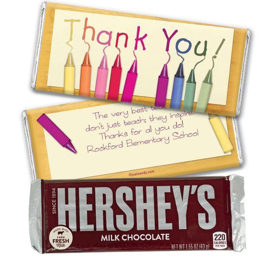 Teacher Appreciation Personalized Hershey's Milk Chocolate Bar Crayon