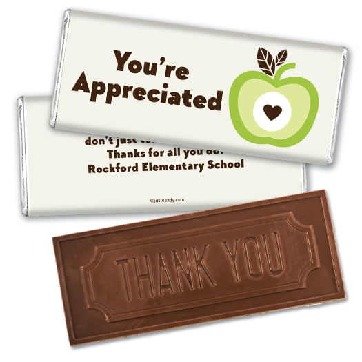 Personalized Teacher Appreciation Thank you Embossed Chocolate Bar