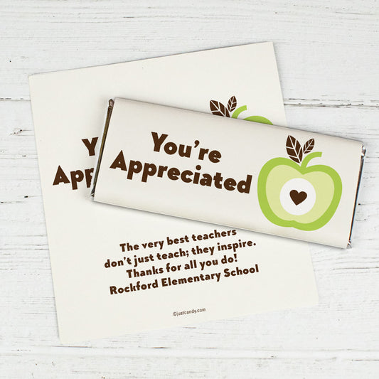 Personalized Teacher Appreciation Chocolate Bar Wrappers