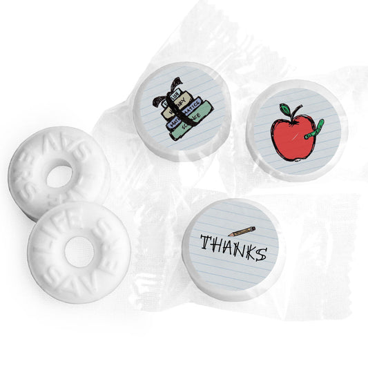 Custom Life Savers - Doodle Teacher Gift Stickers