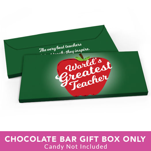 Deluxe Personalized Teacher Appreciation World's Greatest Candy Bar Favor Box