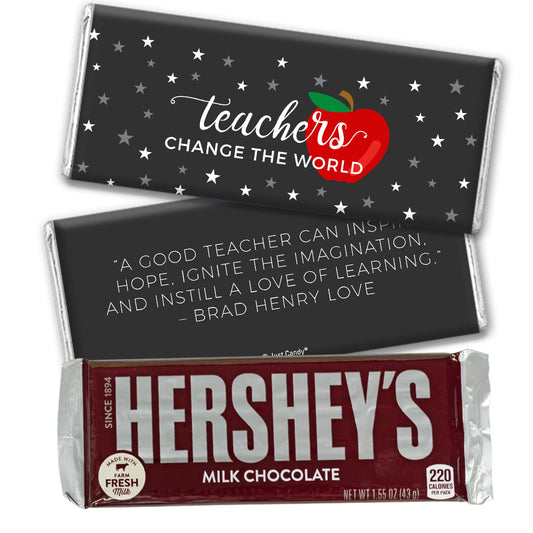 Personalized Teacher Appreciation Teachers Change the World Hershey's Milk Chocolate Bar & Wrapper