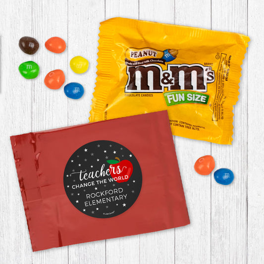 Personalized Teacher Appreciation Teachers Change the World M&Ms Favor Bag