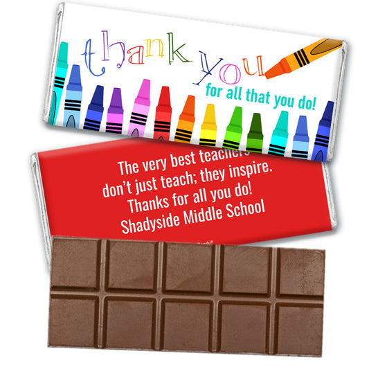 Personalized Thank You For All That You Do Crayon Art Belgian Chocolate Bar