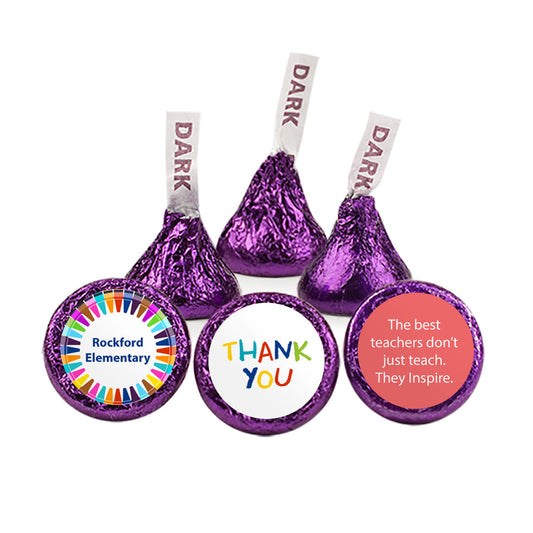 Personalized Teacher Appreciation Colorful Crayons Hershey's Kisses