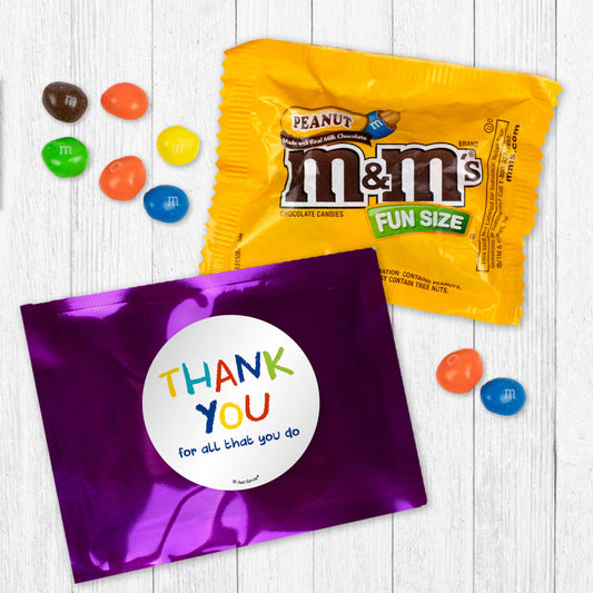 Personalized Teacher Appreciation Colorful Thank You Peanut M&Ms