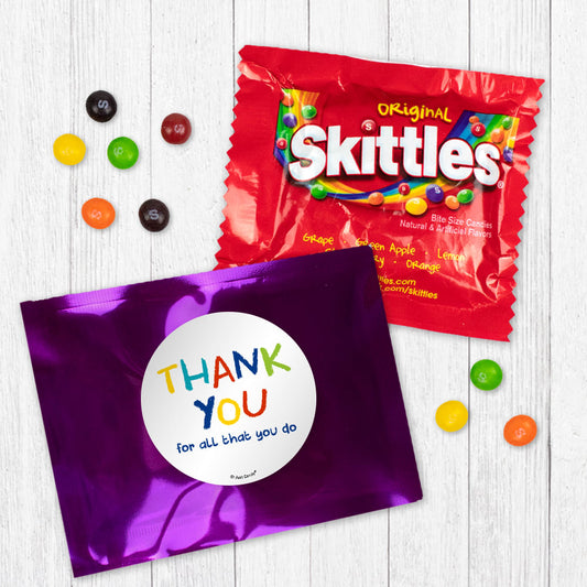 Personalized Teacher Appreciation Colorful Thank You Skittles