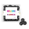 Personalized Welcome JUST CANDY� favor cube with Just Candy Milk Chocolate Minis