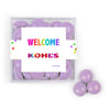 Personalized Welcome JUST CANDY� favor cube with Just Candy Milk Chocolate Minis