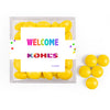 Personalized Welcome JUST CANDY� favor cube with Just Candy Milk Chocolate Minis