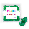 Personalized Welcome JUST CANDY� favor cube with Hershey's Kisses