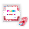 Personalized Welcome JUST CANDY� favor cube with Hershey's Kisses