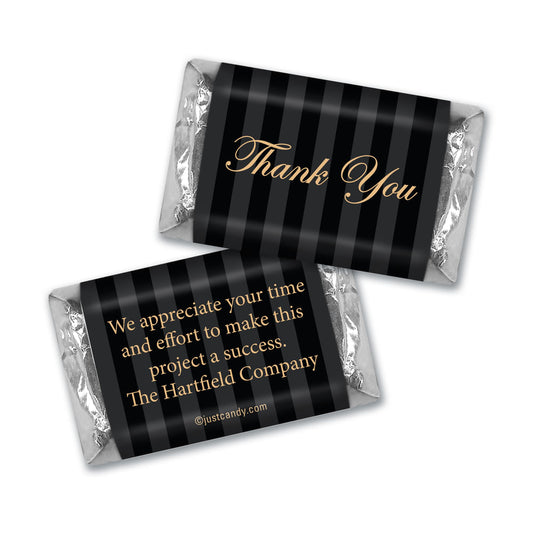 Business Thank You Personalized Hershey's Miniatures Formal Gold & Pinstripes