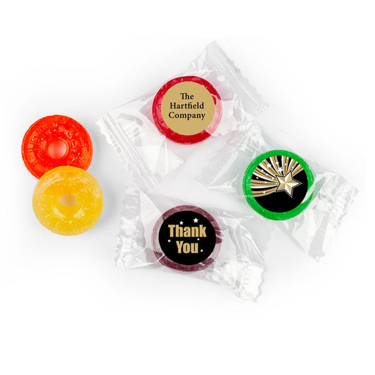 Business Thank You Personalized Life Savers 5 Flavor Hard Candy Gold Stars