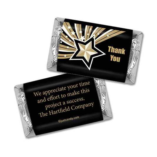 Personalized Business Thank You Gold Stars Hershey's Miniature Wrappers Only