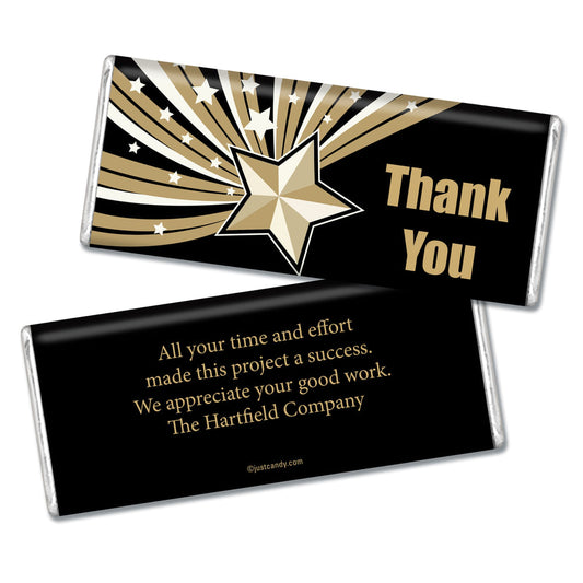 Business Thank You Personalized Hershey's Milk Chocolate Bar Gold Stars