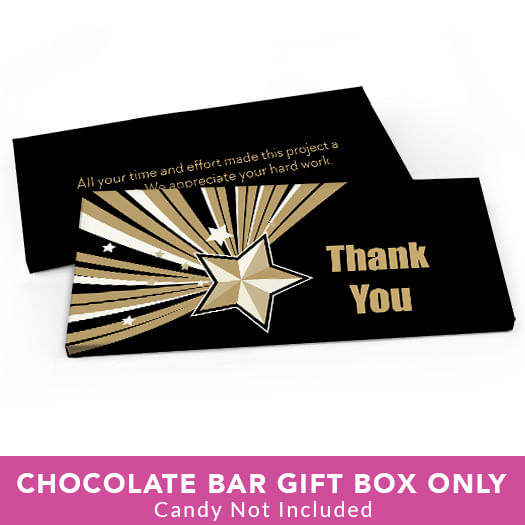 Deluxe Personalized Business Thank You Gold Star Candy Bar Favor Box