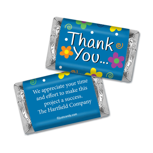 Thank You Personalized Hershey's Miniatures Wrappers Daisies