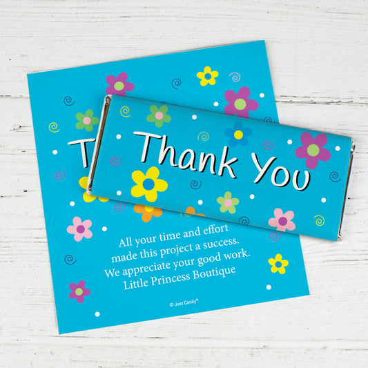 Thank You Personalized Chocolate Bar Wrappers Daisies