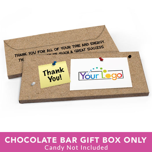 Deluxe Personalized Business Thank You Add Your Logo Candy Bar Favor Box