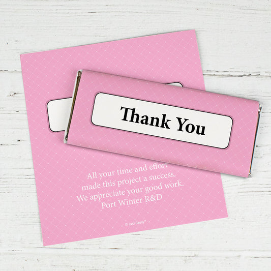 Thank You Personalized Chocolate Bar Wrappers Classic Crisscross