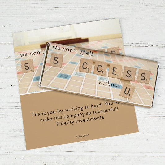 Personalized Thank You Scrabble Success Chocolate Bar Wrappers Only