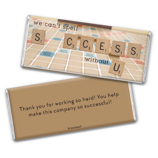 Personalized Thank You Scrabble Success Hershey's Milk Chocolate Bar & Wrapper