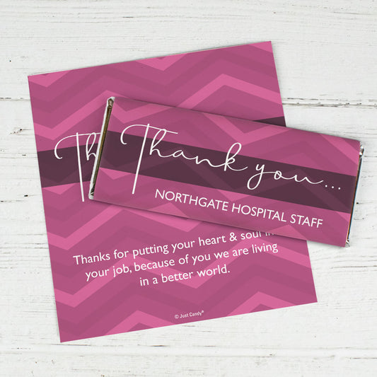 Personalized Thank You Chevron Chocolate Bar Wrappers