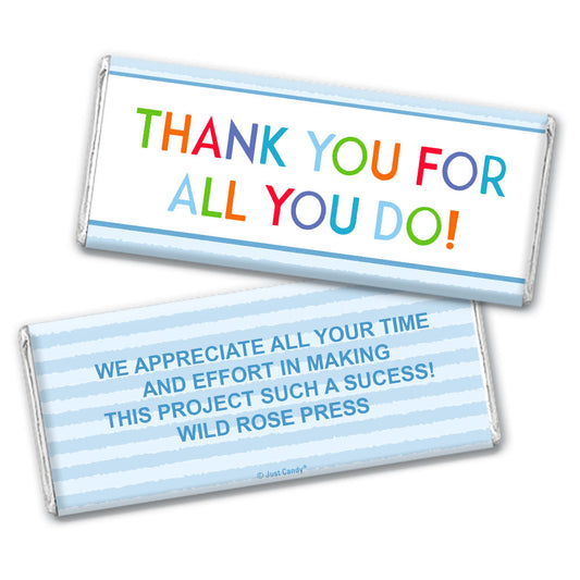 Personalized Striped Business Thank You For All You Do Hershey's Milk Chocolate Bar