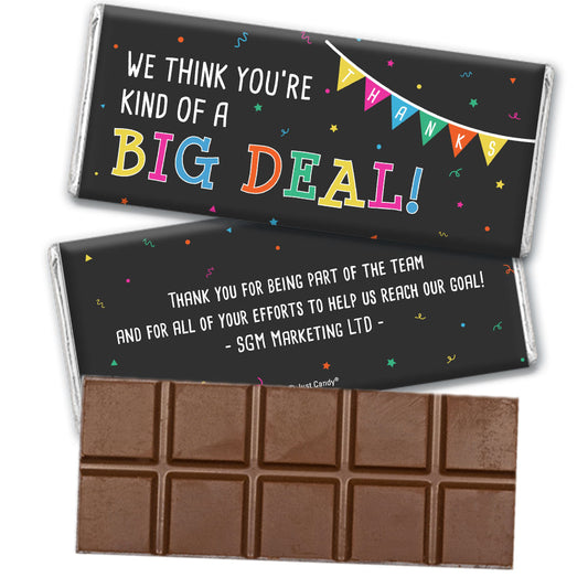 Personalized We Think You're Kind Of A Big Deal Belgian Chocolate Bar