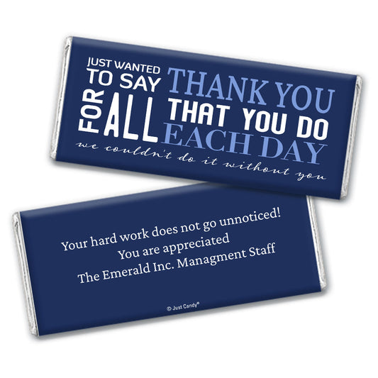 Personalized Thank You For All That You Do Business Hershey's Milk Chocolate Bar