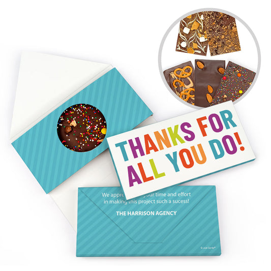 Personalized Thanks For All You Do Gourmet Infused Belgian Chocolate Bars (3.5oz)