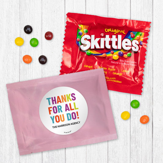 Personalized Business Thanks For All You Do Skittles