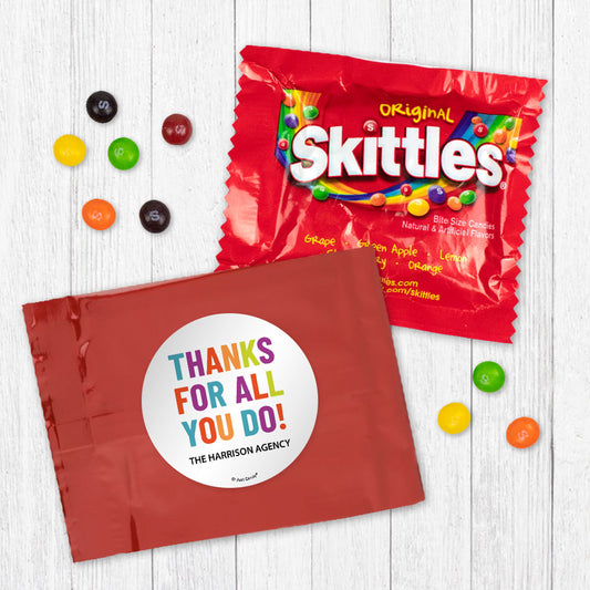 Personalized Business Thanks For All You Do Skittles