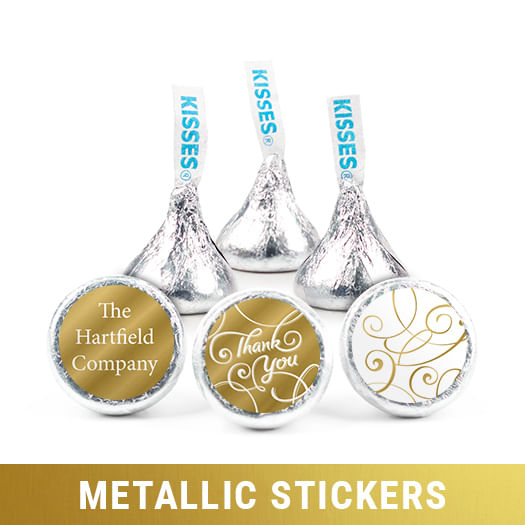 Personalized Metallic Thank You Swirls Hershey's Kisses