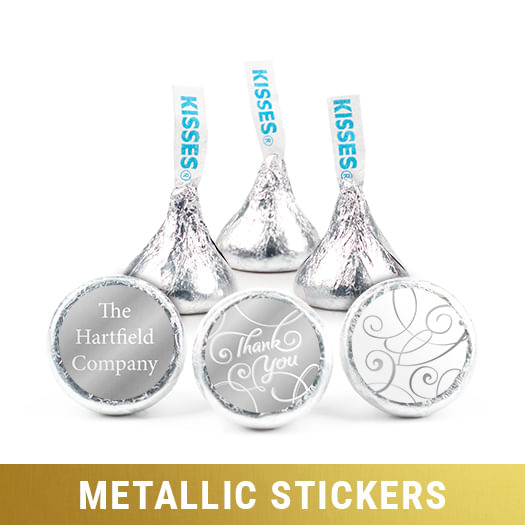 Personalized Metallic Thank You Swirls Hershey's Kisses