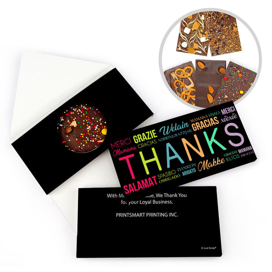 Personalized Thank You Languages Gourmet Infused Belgian Chocolate Bars (3.5oz)