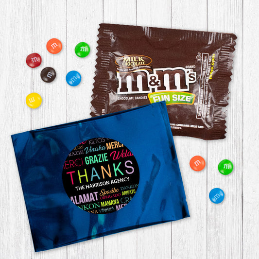 Personalized Business Thanks Languages Milk Chocolate M&Ms