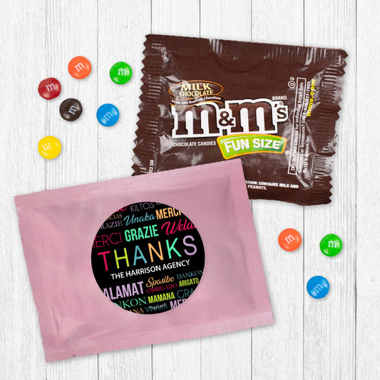 Personalized Business Thanks Languages Milk Chocolate M&Ms