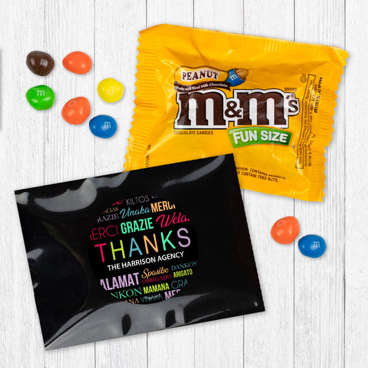 Personalized Business Thanks Languages Peanut M&Ms