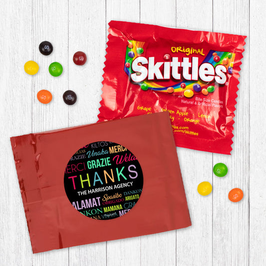 Personalized Business Thanks Languages Skittles