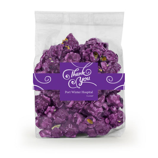 Personalized Thank You Swirls Candy Coated Popcorn 3.5oz Bag