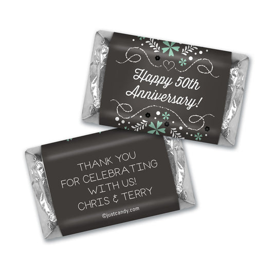 Anniversary Personalized Hershey's Miniatures Flowers & Scrolls