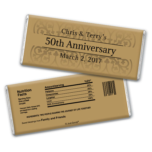 Anniversary Personalized Hershey's Milk Chocolate Bar Golden 50th