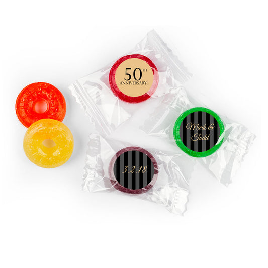 Anniversary Personalized LifeSavers 5 Flavor Hard Candy 50th Pinstripe (300 Pack)