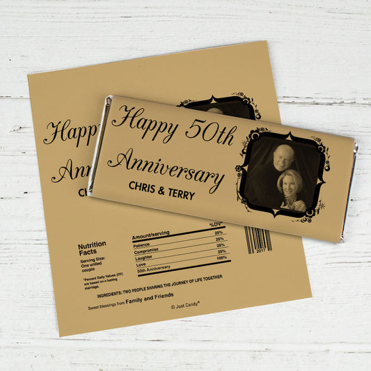 Anniversary Personalized Chocolate Bar Wrappers 50th Anniversary Candy - Tomorrow & Forever Party Favors & Wrapper