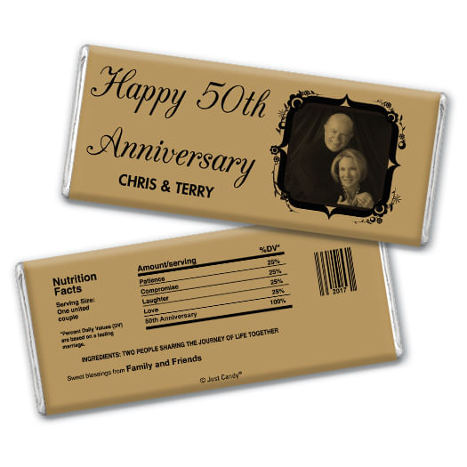 Anniversary Party Favors Personalized Hershey's Milk Chocolate Bar 50th Anniversary Candy - Tomorrow & Forever Party Favors & Wrapper