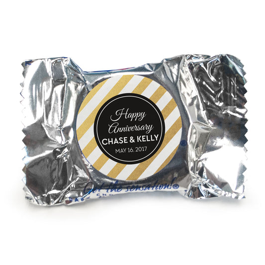 Personalized Anniversary Shimmering Stripes Peppermint Patties - pack of 70